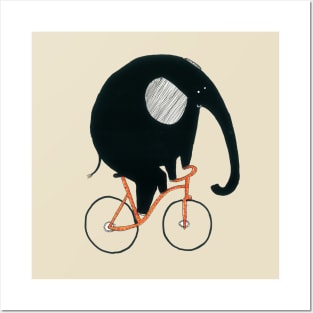 Elephant Riding A Bicycle Posters and Art